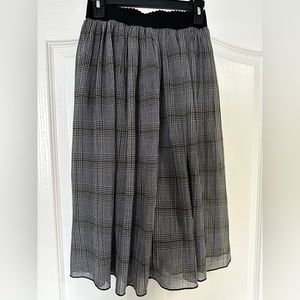 Zara MIDI Skirt Pleated Houndstooth Plaid S